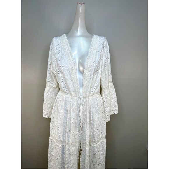 Melissa Odabash AVA WHITE KAFTAN Size S $340 - Picture 6 of 12